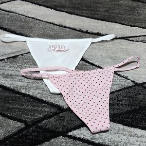 VICTORIA SECRET V-STING NWOT PANTY BUNDLE SECRET ADMIRER PINK POLKA-DOT PRICE FI